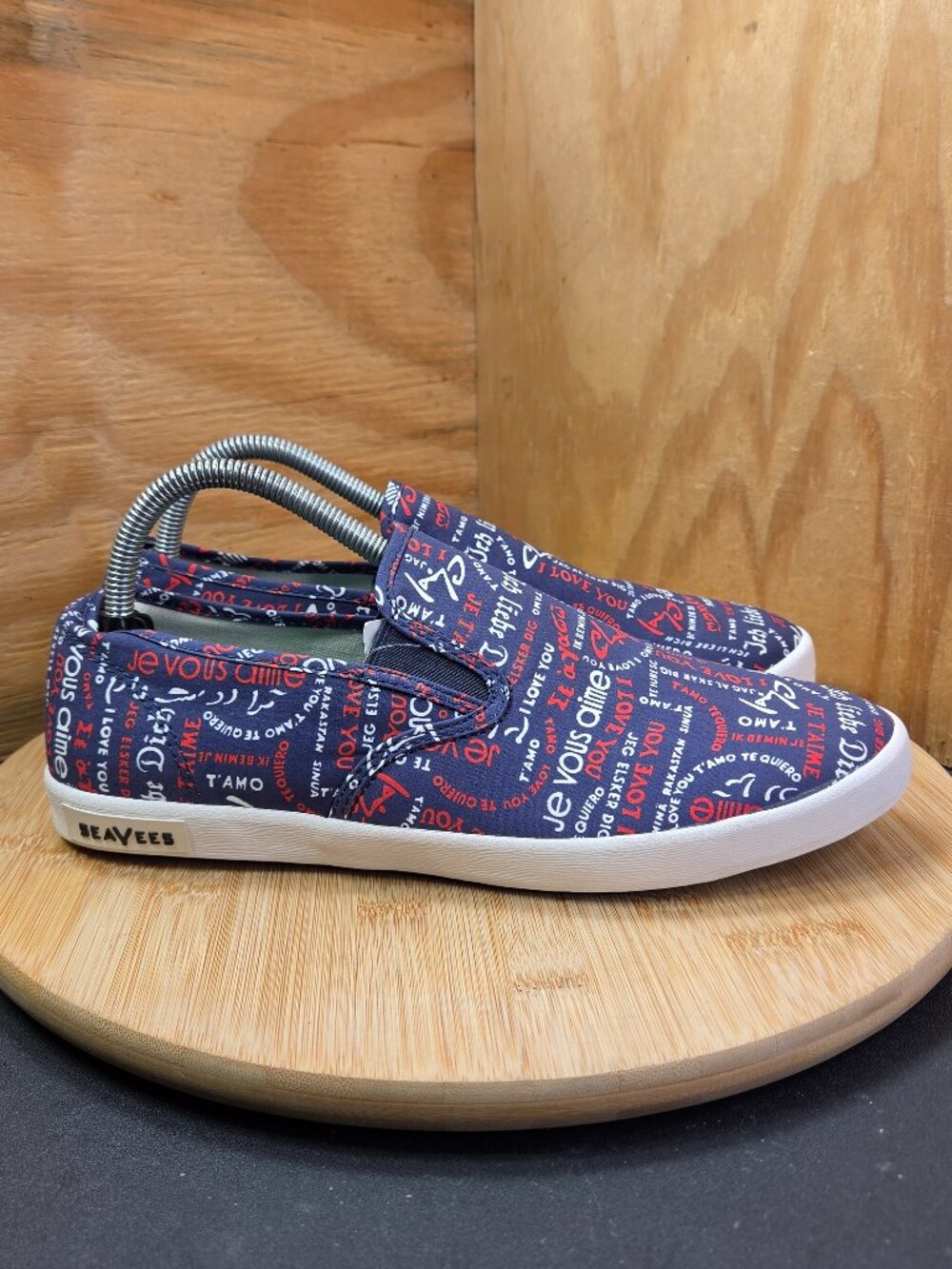 New Seavees X Trina Turk Baja Twill Womens Blue Slip On Sneakers Size 9.5